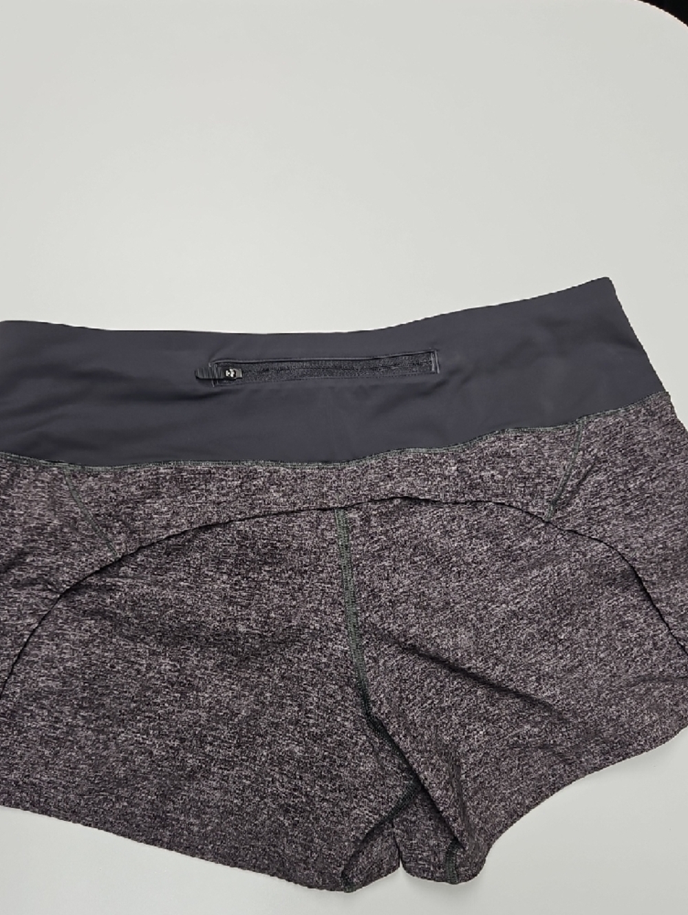 FLASH SALE*lululemon athletica Heathered Deep Purple High-Waist Athletic Shorts - Picture 3 of 7
